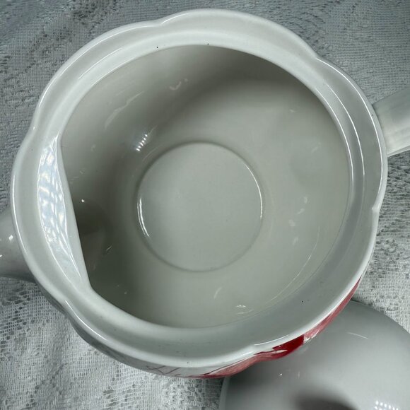 LENOX “Winter Meadow” Teapot & Pinecone Lid - Floral, Holly, Cursive Script, NEW - Picture 7 of 10